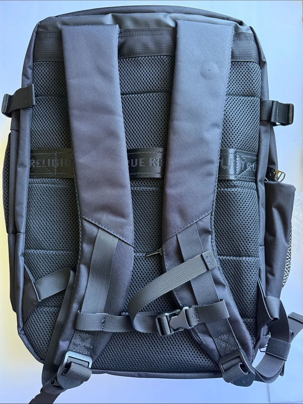 True Religion Black Travel Backpack with Subtle Logo
